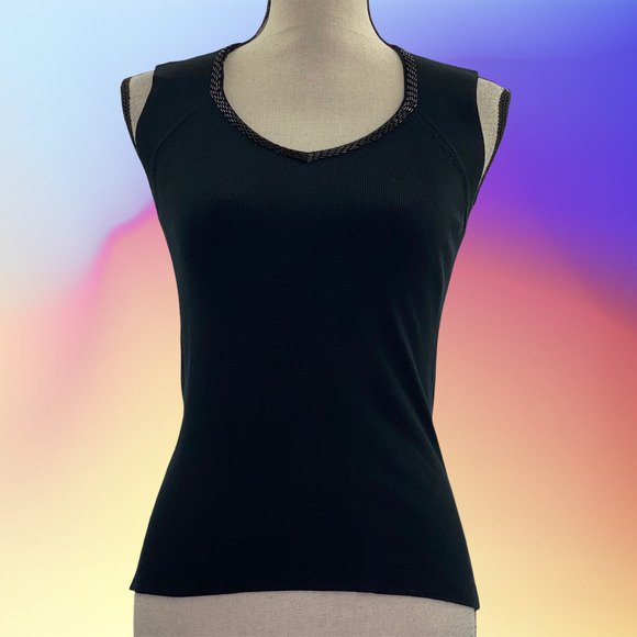 GEORGIOU Studio Black Beaded Tank Top Size Large - Picture 11 of 11